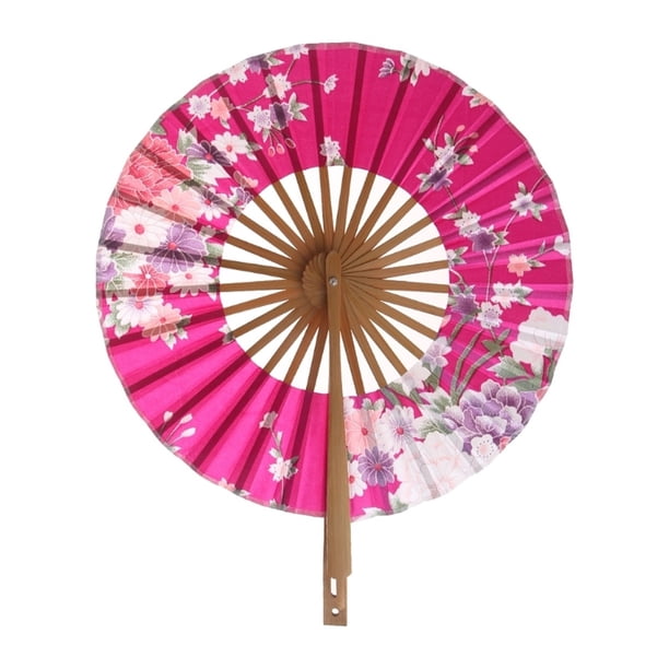Ventilador de mano plegable de bolsillo de la flor de Sakura japonesa regalo de la decoración del partido del círculo redondo