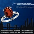 thumbnail image 2 of Gem Stone King 900 Platinum Red Garnet Solitaire Engagement Ring for Women | 3.65 Cttw | Oval 11X9MM | Gemstone January Birthstone | Size 5, 2 of 6