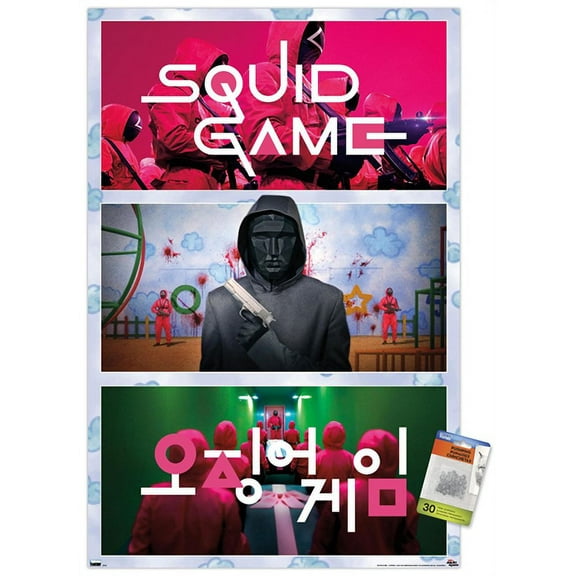 Netflix Squid Game - Collage Wall Poster with Push Pins, 22.375" x 34"