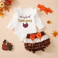 thumbnail image 2 of Enjoytime 3Pcs Newborn Baby Girl Halloween Outfit Printed Short Jumpsuit Romper Sets Long Sleeve Bodysuit Overalls 3-18 Months, 2 of 3