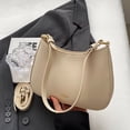 thumbnail image 4 of Bolso bandolera de cuero PU a la moda, bolsos diarios Vintage de Color sólido para mujer (Beige), 4 of 8