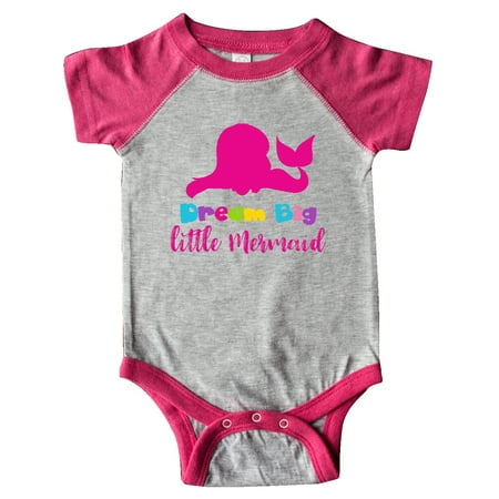

Inktastic Dream Big Little Mermaid Mermaid Silhouette Gift Baby Girl Bodysuit