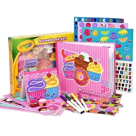 Crayola Scrapbook Activity Craft Kit, Mess Free Journal Set for Kids, 650 Piece Art Supplies