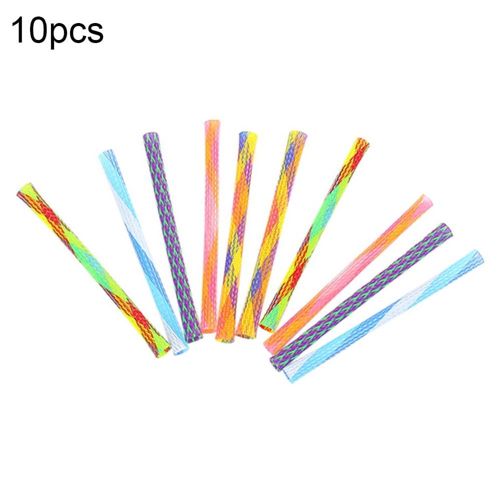 Cat Spring Tube Toy 10Pcs Freely Folding Spring Shape Multi-Color Cat Bouncing Toy Fun Pet Action Interactive Toys