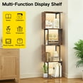 thumbnail image 5 of 5-Tier S-Shaped Geometric Bookshelf with LED Light, 3 Color Temperatures,Modern Open Shelving, Touch & Remote Control, Wooden S-Shape Storage Display Unit for Home Office,Rustic Brown, 5 of 11