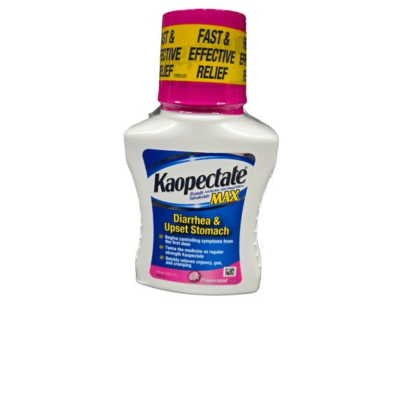 Kaopectate Max Multi-Symptom Relief for Diarrhea & Upset Stomach Relief, Peppermint, 8 Oz