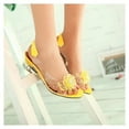 thumbnail image 1 of CAROOTU Studded Flower Design Transparent Sandals See-Through Rhinestone Wedge Heel Sandals Lady's Casual, 1 of 6