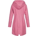 thumbnail image 2 of ELFINDEA Womens blouse Women Solid Rain Outdoor Plus Size Hooded Raincoat Windproof Long Jacket Coat, 2 of 4