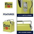 thumbnail image 2 of Coors Banquet Retro Ice Chest Cooler with Bottle Opener 13L (14 qt), 18 Can Capacity, Yellow and Silver, Vintage Style Ice Bucket for Camping, Beach, Picnic, RV, BBQs, Tailgating, Fishing, 2 of 10