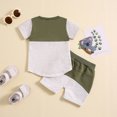 thumbnail image 6 of Baby Boy Outfits Shirts Sets Children's Spring Summer Cotton Color Block Printed Short Sleeve Beach 0 6 12 18 24 Months 2T 3T Boys' Clothing with Pocket T Tops Shorts Clothes Set 2-Piece, 6 of 6