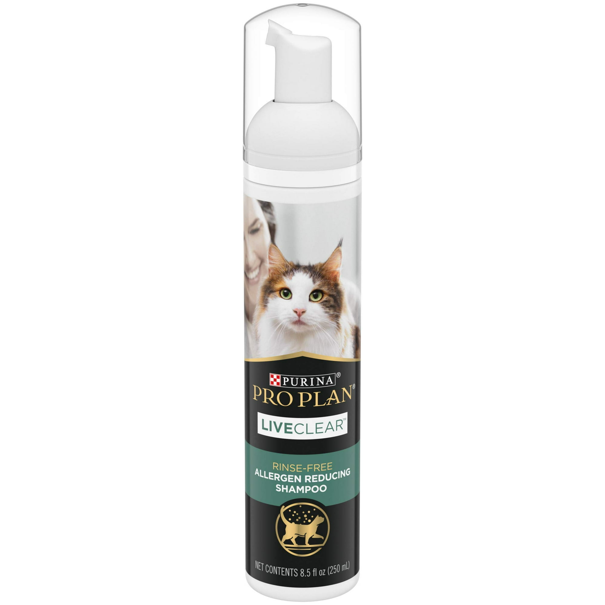 Purina Pro Plan Rinse Free Allergen Reducing Dry Shampoo for Cats LIVECLEAR  Cleansing Foam oz