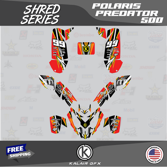 Kalair GFX Graphics Kit for Polaris ATV PREDATOR 500 (2002-2011) Shred Series