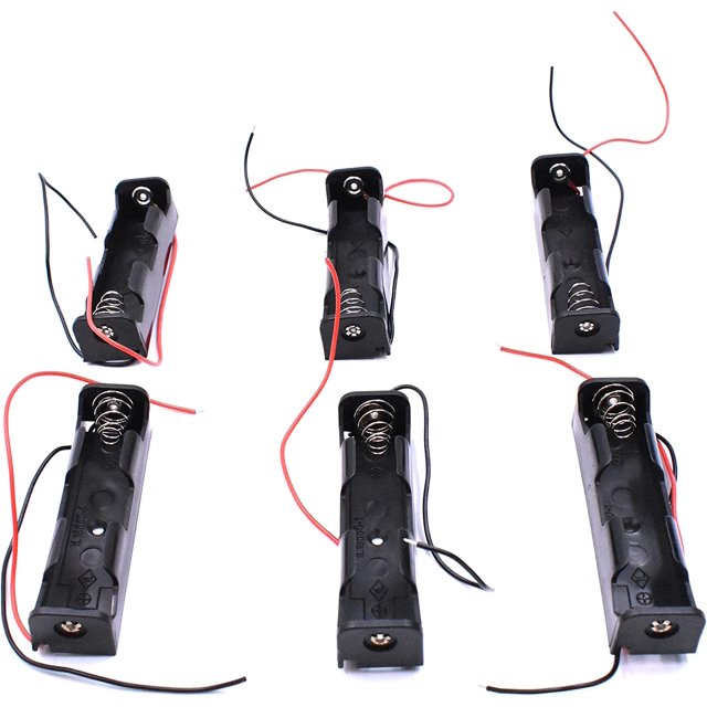 Aliotech Support de Batterie 3.7v 18650 Boîte de Rangement de Batterie 18650 DIY Support de Boîtier de Batterie 18650 Bouton Supérieur Fil de Batterie Simple Support de Boîte de Rangement de Batterie (6 Pack)