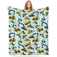 thumbnail image 3 of Cartoon Construction Vehicle Blanket Cozy Plush Lightweight Flannel Excavators Throw Blankets Gift for Kids Girls Children 50"x40", 3 of 6