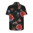 thumbnail image 5 of Xysaqa Mens T-Shirts Mens Hawaiian Shirt Men Big & Tall Cool Floral Print Shirts Merns Casual Short Sleeve Button Up T-Shirt Summer Party Beach Tshirt 2X 3X 4X Clearance, 5 of 6