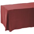 thumbnail image 3 of HUBERT® Fitted Tablecloth with Corner Pleats Burgundy Polyester 8 Ft - 96"L x 30"W x 29"H, 3 of 3