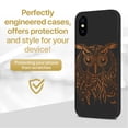 thumbnail image 2 of Case Yard Wooden Case for iPhone-X Soft TPU Silicone cover Slim Fit Shockproof Wood Protective Phone Cover for Girls Boys Men and Women Supports Wireless Charging Owl Design, 2 of 7