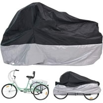 Tricycle Cover Waterproof Bike Cover Extra Large Outdoor Bicycle Cover Lightweight Bicycle Storage Bag,Ripstop Material & Anti-UV,Rain Sun UV Dust Wind Proof Motorcycle Cover with Lock Hole