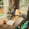 thumbnail image 5 of Kiven Cordless Table Lamp, Dimmable LED Vase Lamp with Raffia Lampshade, Brown Rattan Pot, 1-Light Rechargeable Nightstand Lamp for Office Reading Home Decor Bedside TD0752, 5 of 7