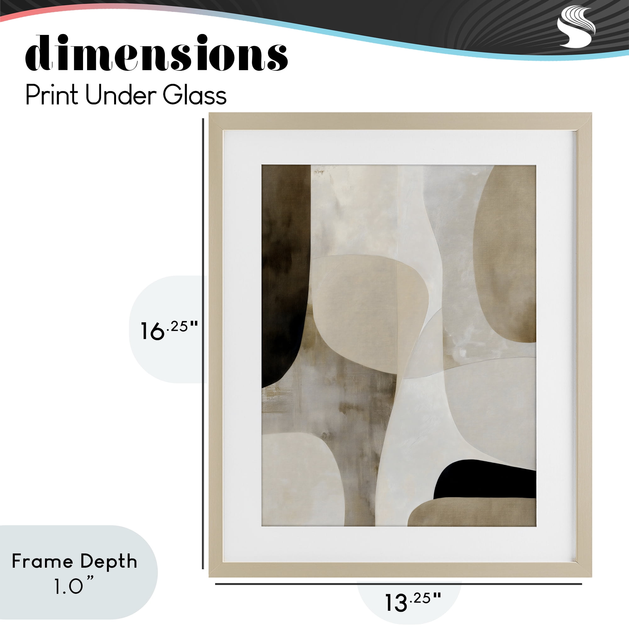 Stupell Industries Tan Shapes Organic Balance Birch Framed Print Under Glass, design by Ink Drop Loft