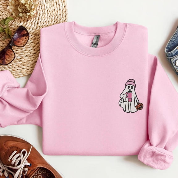 cute ghost embroidered halloween, Sweatshirt