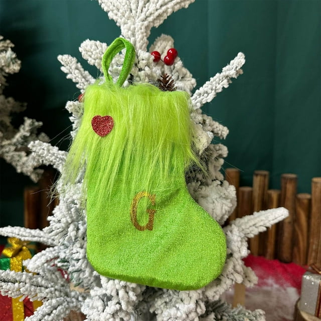 Knitted Hosiery Wool Hosiery Embroidered Letter Children's Candy Gift Bag Christmas Stocking Gift Bag