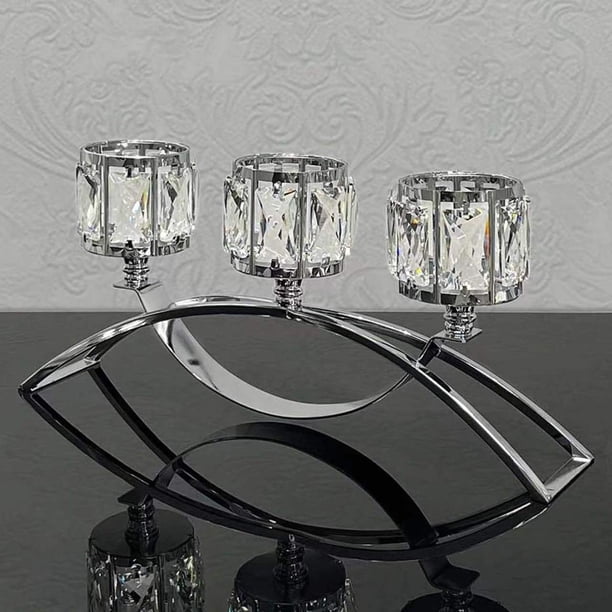 Candelabro de 3 brazos de vidrio Tealight perfecl Candelero para banquete Boda Sala de estar Decoración del hotel
