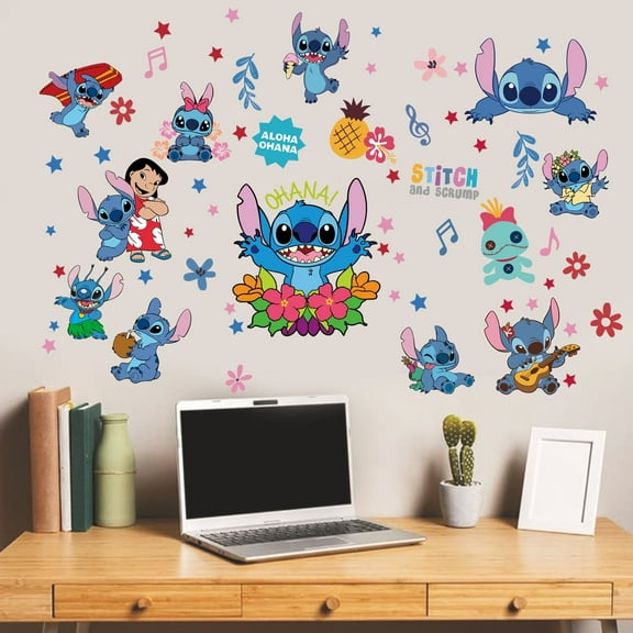 Stitch Wall Stickers for Kids, Cartoon Character Stickers for Children Room, DIY Removable Stickers for Baby Kids Nursery Girls Boy Bedroom Living Room Playroom Wall Decoration(40X80CM)
