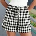 thumbnail image 2 of Womens Shorts, Audhol Women Boxer Shorts Gingham Casual Lounge Sleep Plaid Shorts Beach Bottoms 2026 Trendy Sleep Shorts Women Black L, 2 of 4