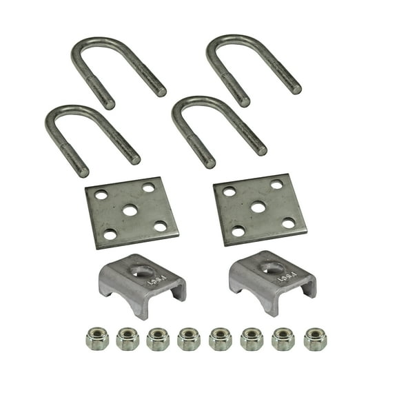 Trailer Axle U-Bolt Mounting Kit For 2,200 lb Axles with 1-3/4 Inch Round Tube Diameter