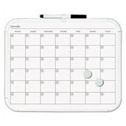 (4 pack) BI-SILQUE VISUAL COMMUNICATION PRODUCTS INC CLK022501 Magnetic Dry Erase Calendar Board, 11 x 14, White Plastic Frame