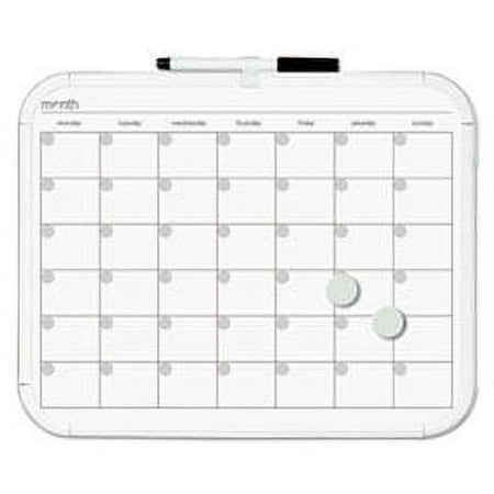 (2 pack) BI-SILQUE VISUAL COMMUNICATION PRODUCTS INC CLK022501 Magnetic Dry Erase Calendar Board, 11 x 14, White Plastic Frame
