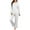 White, variant on Cotton Pajamas Sets for Women 2 Piece Long Sleeve V Neck Top and Wide Leg Elastic Waist PJ Bottom Soft Sleepwear (XL, Dark Blue)