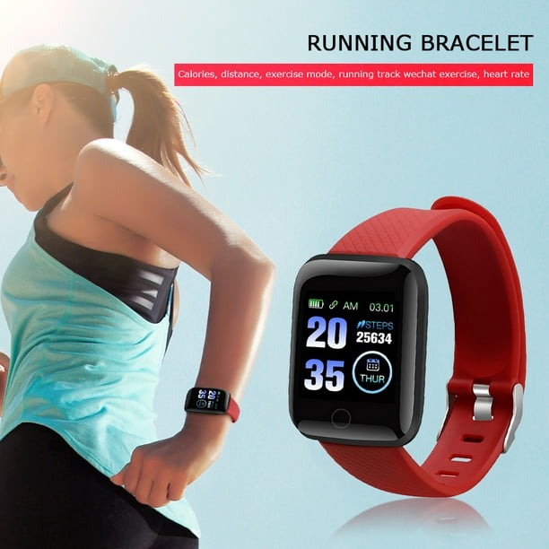 Monitor de ritmo cardiaco Reloj deportivo Fitness Contador de pasos Pulsera inteligente para mujer Hombre JShteea El nuevo Walmart en linea