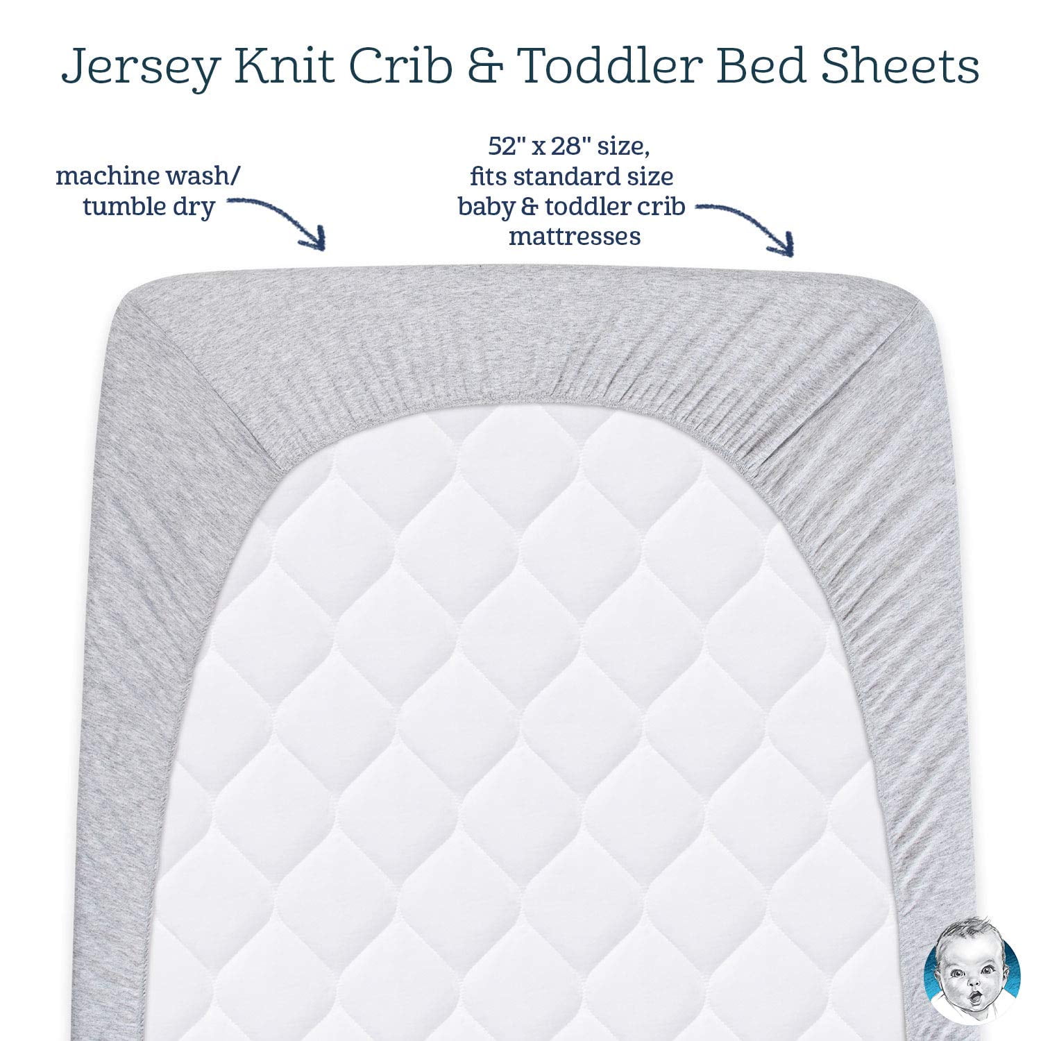 Drap-housse Gerber Baby Boys Gris Stripes