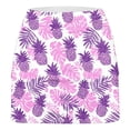 thumbnail image 4 of Feancey Women's Athletic Skirts Summer Plus Size Workout Skorts Casual Pineapple Print Running Skort Elastic High Waisted Tennis Skirt with Shorts Side Pockets Purple XL, 4 of 5