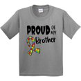 thumbnail image 3 of Inktastic Proud of My Brother Autism Awareness Puzzle Piece Ribbon Youth T-Shirt, 3 of 5