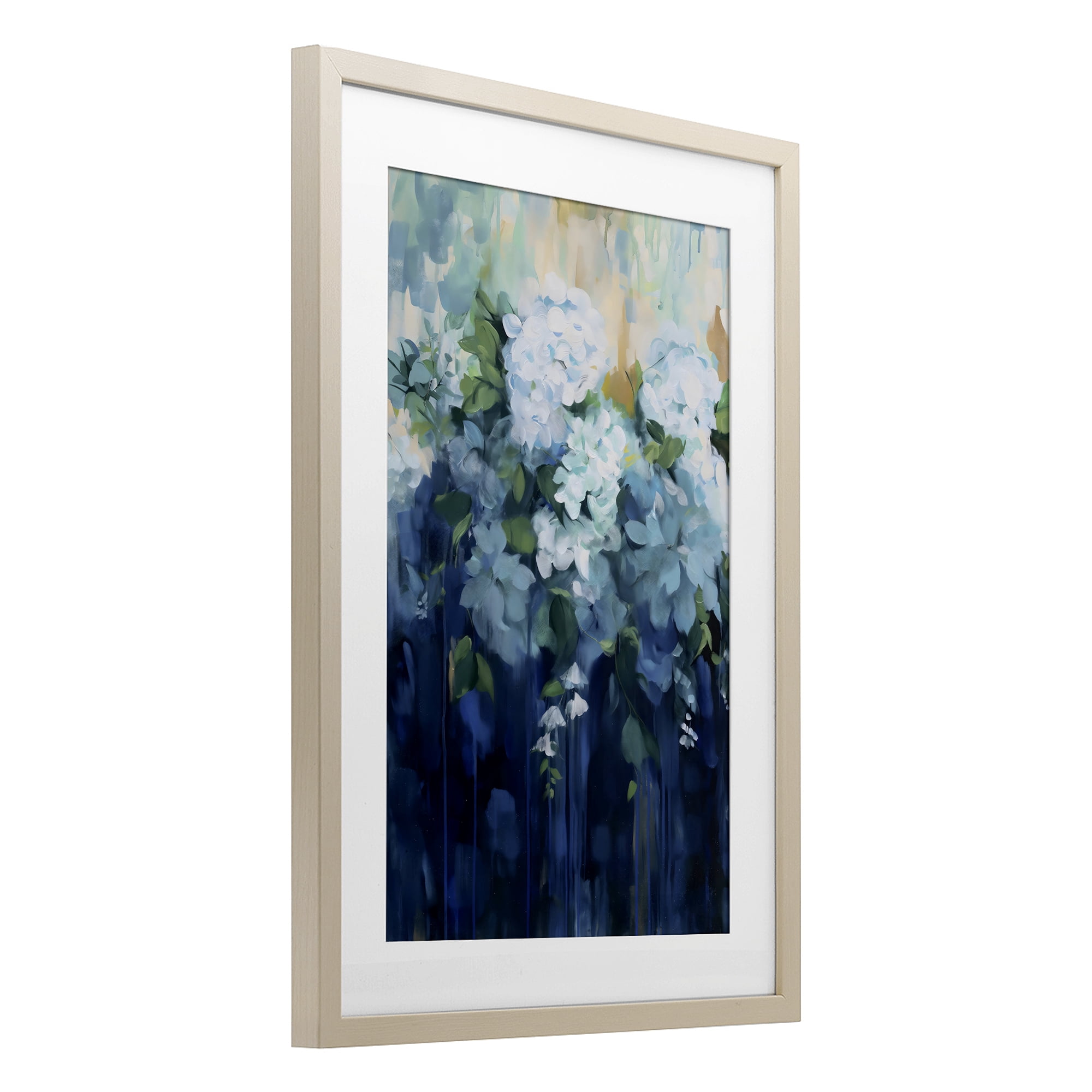 Stupell Industries Lush Blue Hydrangea Abstract Birch Framed Print Under Glass, design by Gina Kelly