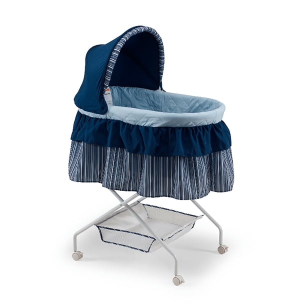 Big Oshi Madison Baby Bassinet With Removable Canopy Navy Walmart Com Walmart Com