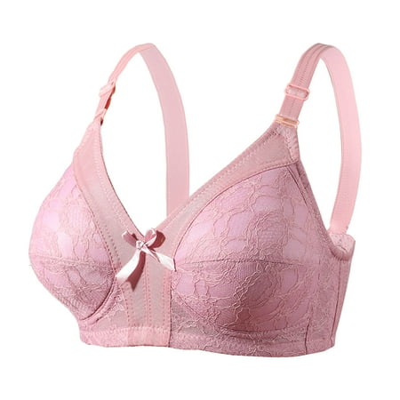 

Scyoekwg Everyday Bras for Women Casual Lace Shaping Cup Shoulder Strap Underwire Bra Wirefree Trendy Lingerie Solid Color Soft Ultra Light Bras Underwear Everyday Bras Pink M