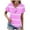 Pink Tops for Women _P, variant on Women's Fashion Y2K Tops Dressy Casual Henley Neck Flowy Shirts 1/4 Button up Blouse Vintage Short Sleeve Tunic Tops Loose Fit Flowy Summer Clothes Striped Color Block Hot Pink T Shirts S