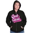 thumbnail image 5 of Breast Cancer Awareness Crush Cancer Zip Hoodie Sweatshirt Women Brisco Brands L, 5 of 6
