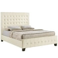 thumbnail image 3 of Platform Bed Frame, Tufted, Queen Size, Ivory White, Fabric, Bedroom, Modern Contemporary HB34999, 3 of 7