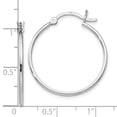 thumbnail image 3 of Auriga Fine Jewelry 925 Sterling Silver Rhodium-plated Polished Hinged Hoop Earrings for Women, 3 of 6