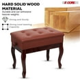 thumbnail image 4 of 5 Core Adjustable Piano Bench Thick 3.25" Solid Wood Keyboard Stool Heavy Duty Musician Chair, 4 of 11