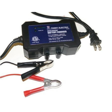 12V 12 Volt (1 Bank) On Board Battery Charger Waterproof NEW!, Fully Automatic On-board 1.5amp Maintainer/Charger By banshee Ship from