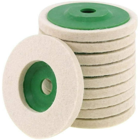 10 Pack 4"  Wool Polishing Discs for Angle Grinder Finishing Wheel Buffing Pads