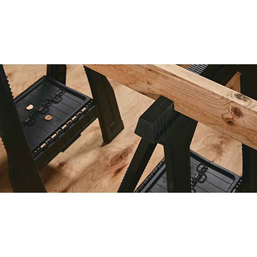Stanley 32" H x 22-1/2" W x 5" D Folding Sawhorse 800 lb. Black 1 pair