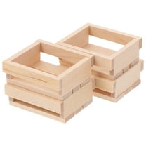 FUTUREORYY 4Pcs Small Wooden Crates for Display Decorative Rustic Style for Fairy Garden Decorations Outdoor Use