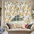 thumbnail image 2 of Yellow Wildflowers Swag Kitchen Curtain Valances, Spring Watercolor Yellow Floral Leaf Plant Rod Pocket Curtains Window Treatment Decor Valances for Bedroom Bathroom, 2 Panels 36 x 36 Inch, 2 of 9